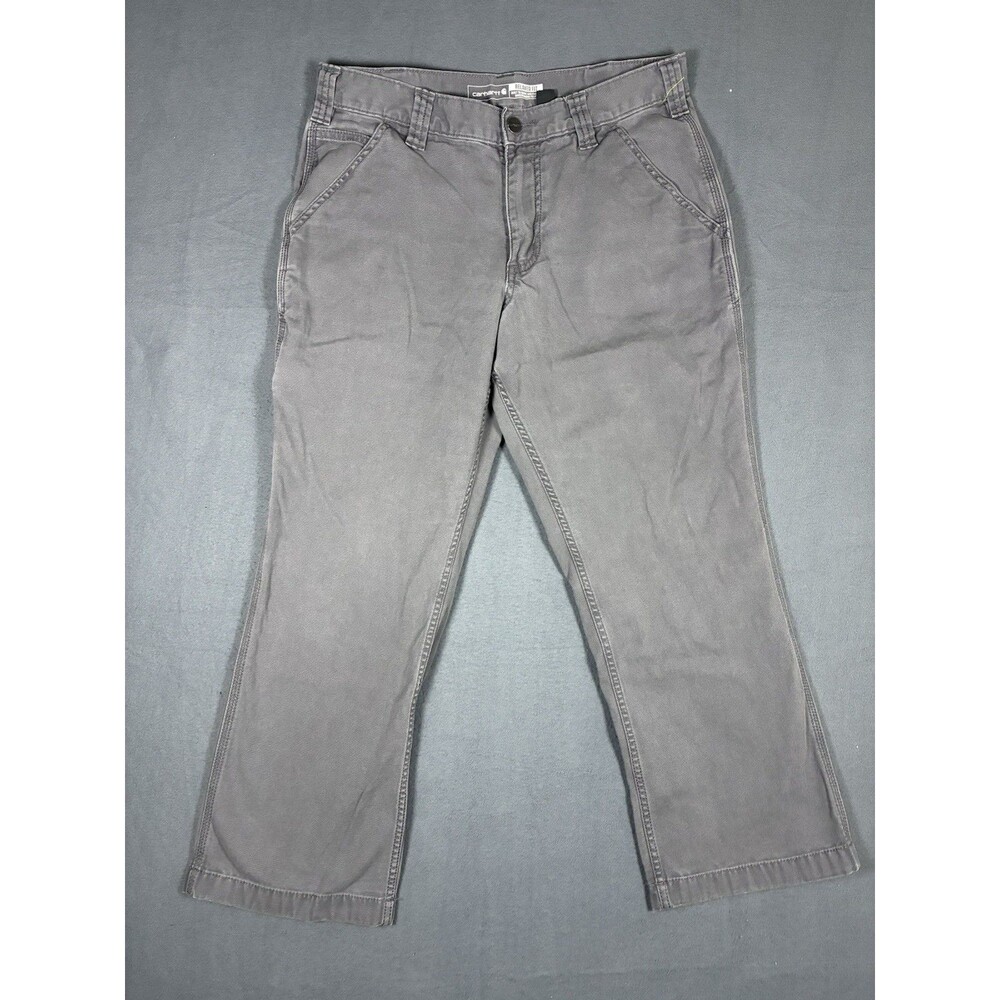 Carhartt Carpenter Pants Mens 32x28 Gray Cotton Stretch Relaxed Fit Workwear